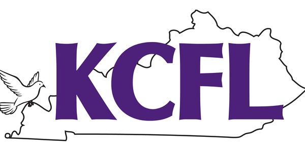 Logo with KCFL letters and dove on a map outline.