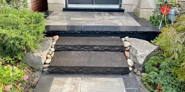 Flagstone and Natural stone work for entrance | Ibrahim Empire Landscaping