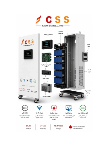 Advanced energy storage system with smart BMS and cooling.
