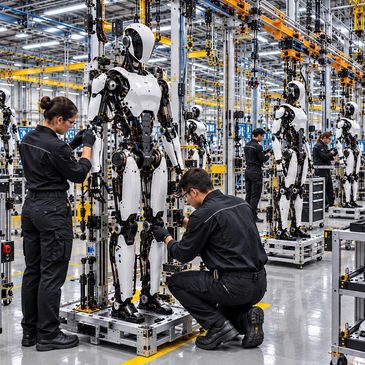 Humanoid robots and robotic systems manufacturing