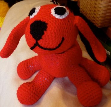 crochet critter; crochet clifford; clifford