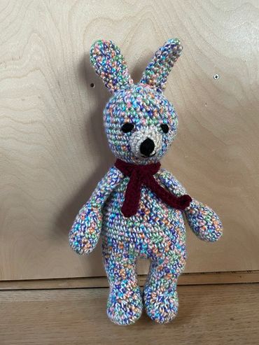 crochet critters; light tweed rabbit; crochet rabbit