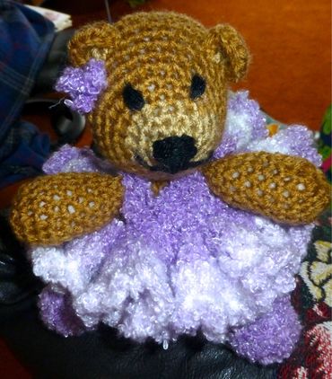 crochet critters; crochet bear; bear; ballerina;