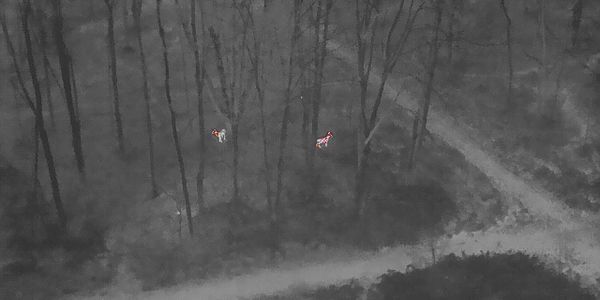 thermal image of deer during drone recovery