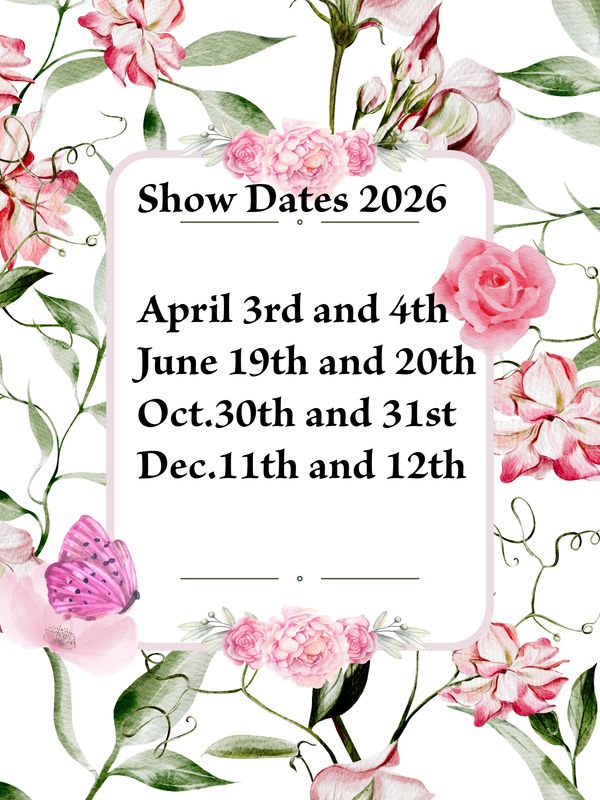 2026 show dates announced with floral design.