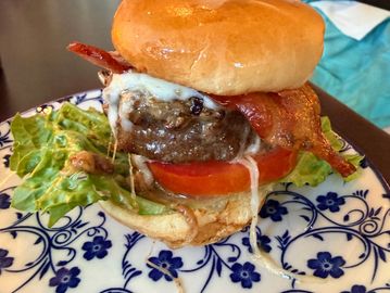 Burger on plate