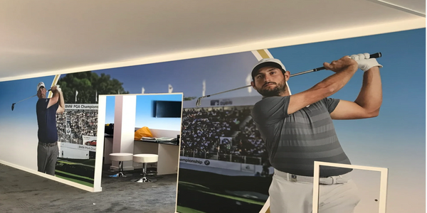 European Golf Tour, Wentworth. Printed banner graphic