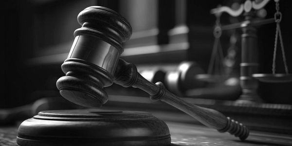 A judge's gavel and scales of justice.
