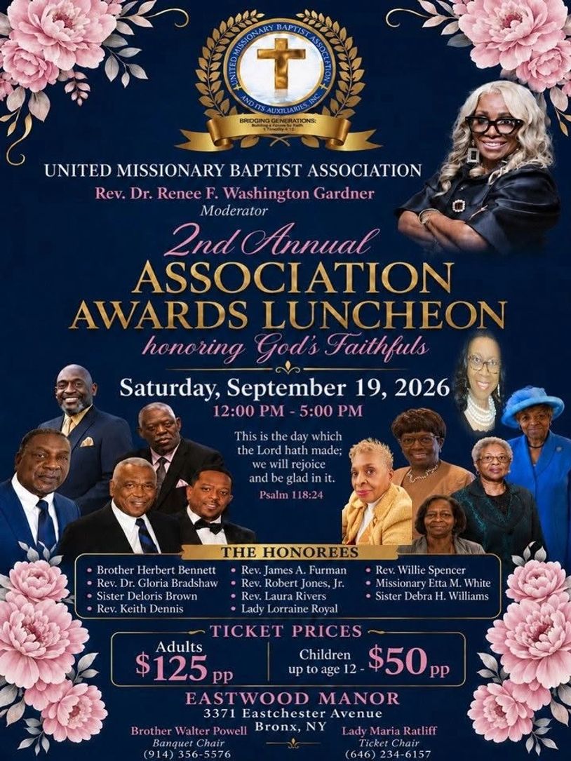 2nd Annual Association Awards Luncheon by the United Missionary Baptist Association.