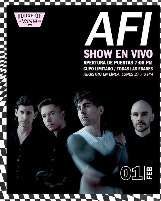 AFI DARÁ SHOW GRATUITO EN HOUSE OF VANS MÉXICO