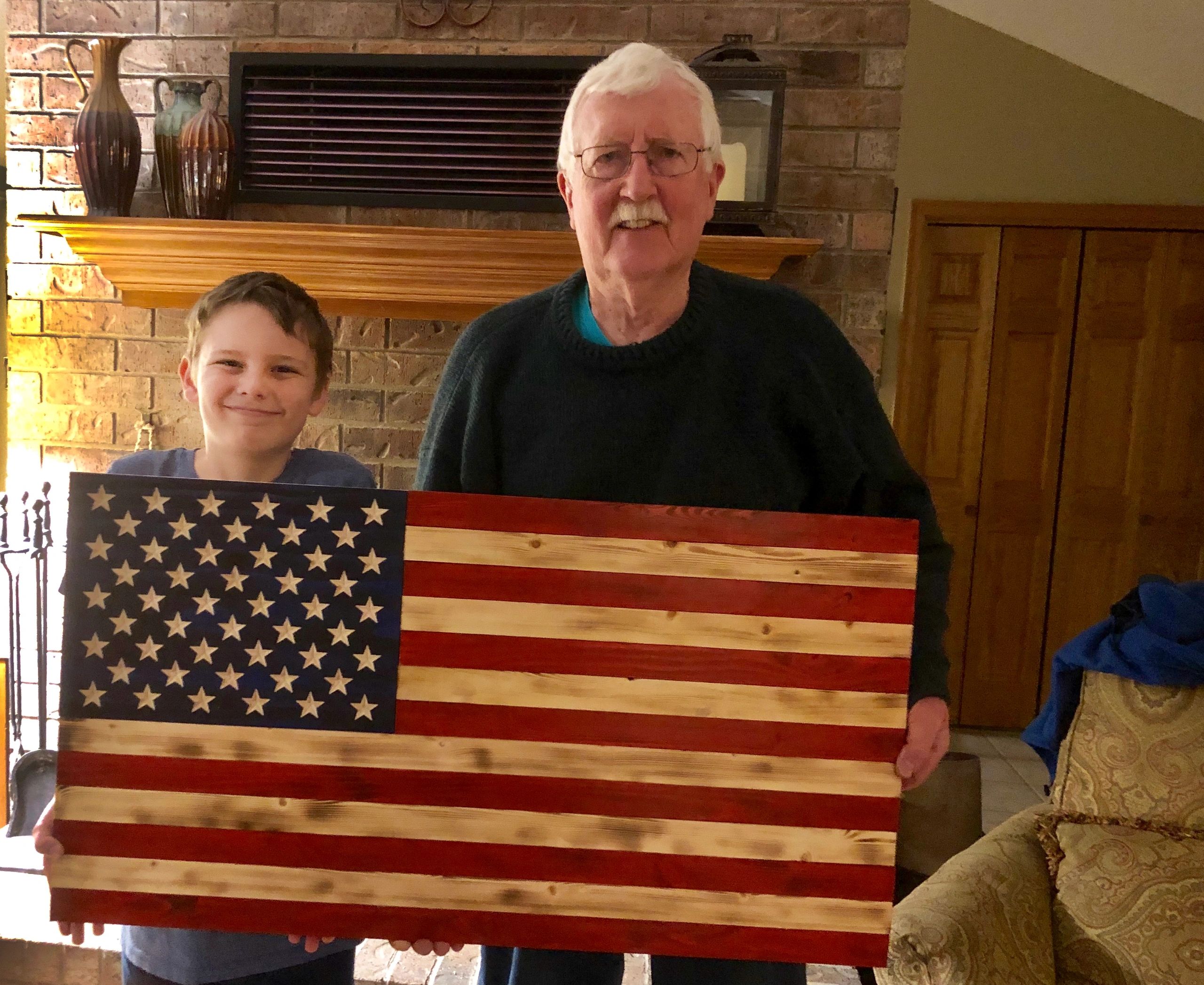 A Beautiful Flag sold wooden American flags at Tractor Supply