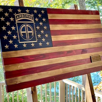82 Airborne wooden flag
