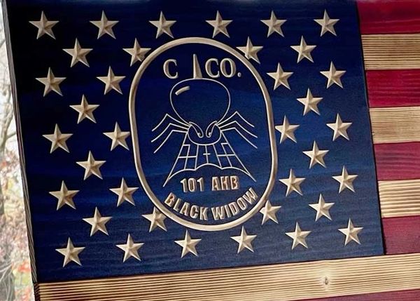 101st Assault Heli Bn, C CO-Black Widow Maker flag.  