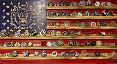 Challenge Coins from a drawer to full display.