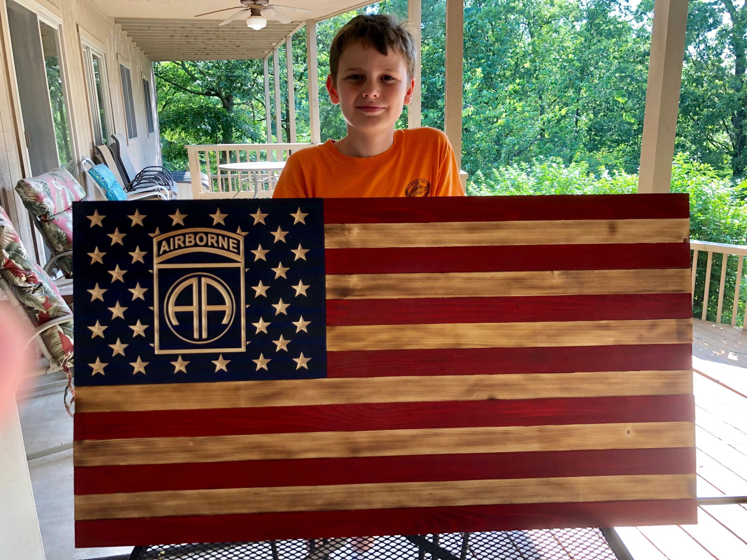 We sold this 82nd Airborne flag at Bentonville Tractor Supply.