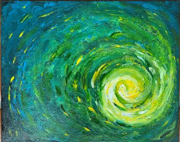 Fibonacci Swirl in Green 