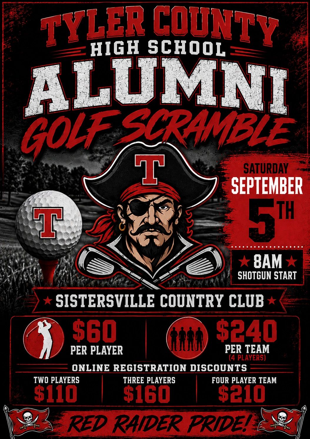 Tyler County High School Alumni Golf Scramble event details.