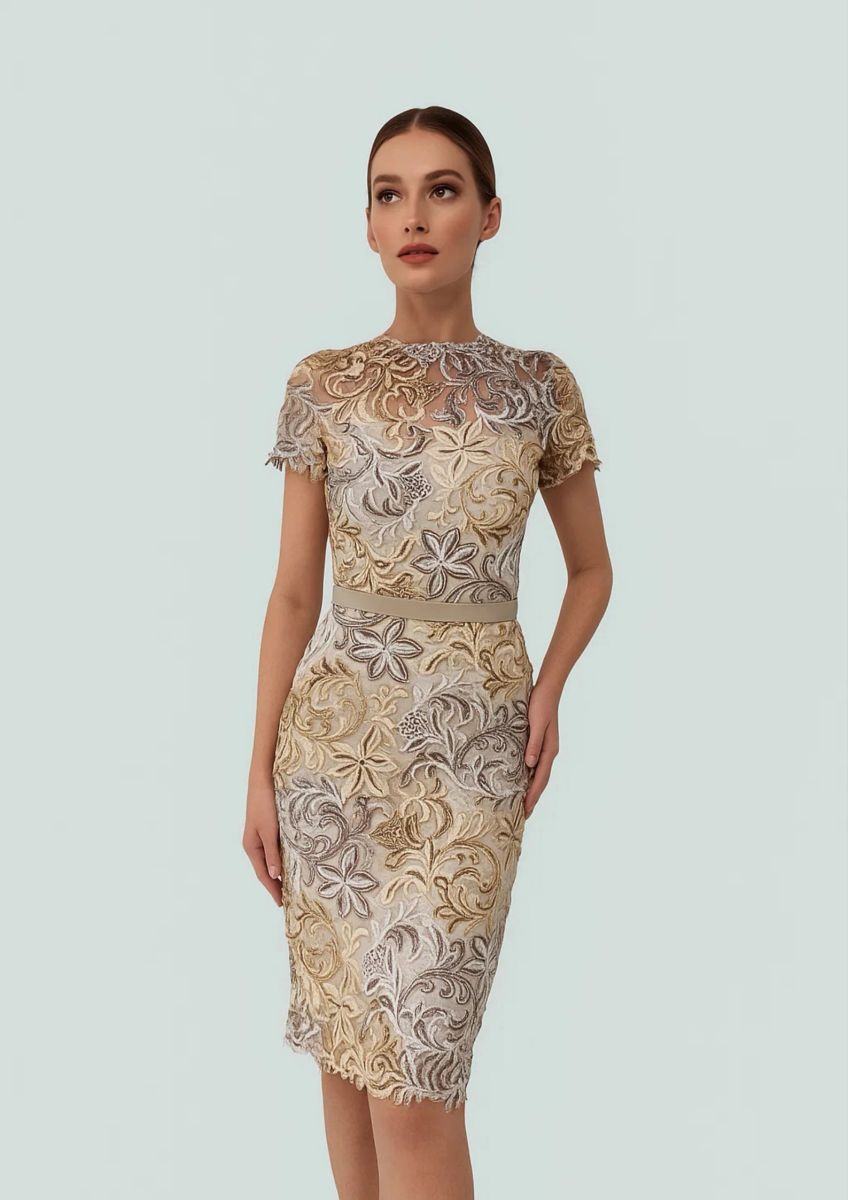 coast dresses Amalfi Dress – Vestique Color:Bronze/Fawn Rockabilly Wedding Navy Blue Vneck Sheath