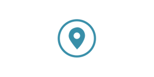 Location pin icon in a circle above the text 'Your Location Here'.