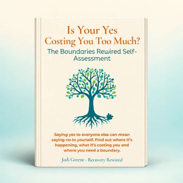 Book cover about setting personal boundaries and self-assessment.