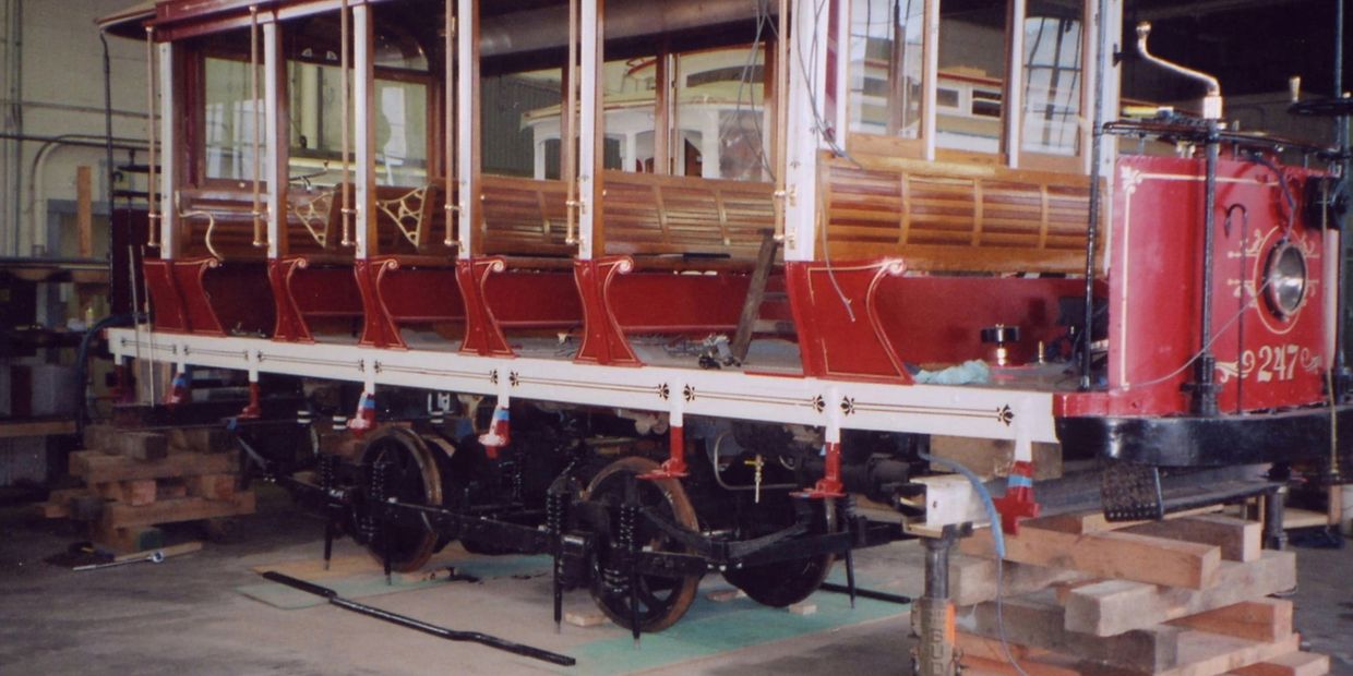 Red train trolley