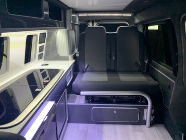 interior of vw caddy camper