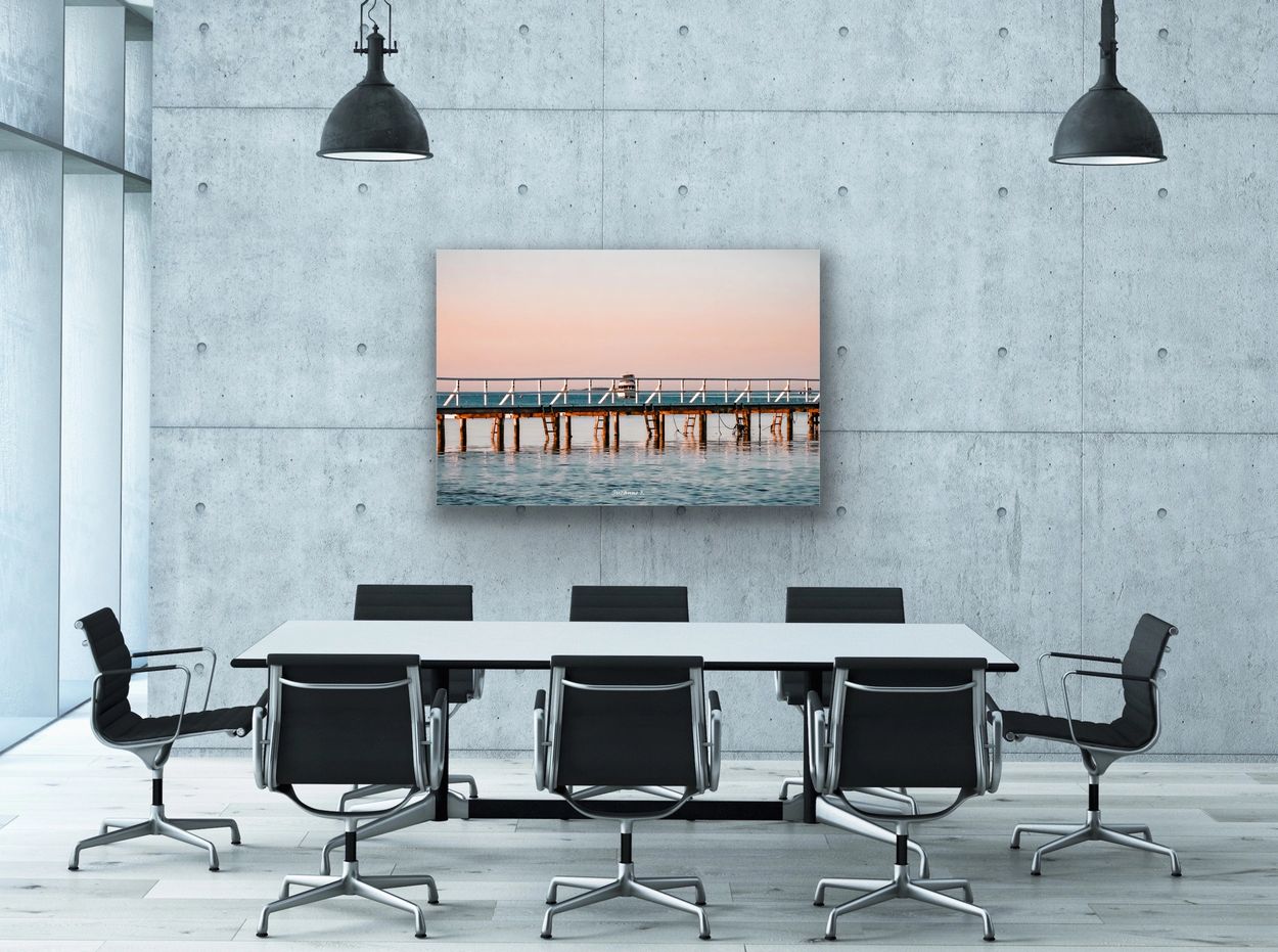 Pink Skies at Cameron's Bight Jetty on canvas.