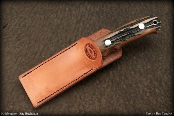 NYSP in Sambar Stag - snapped into leather sheath