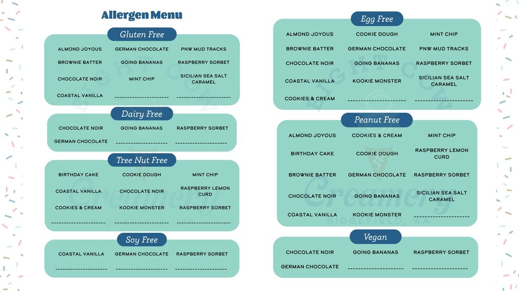 ALLERGEN MENU