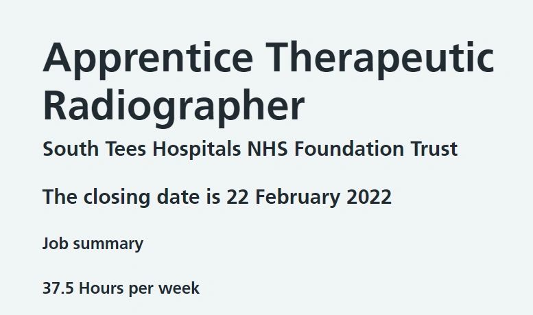 Therapeutic Radiographer Apprenticeships