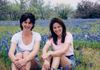 Sandy and Barbara with Texas bluebonnets late 1990s.