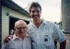 Grandpa Ed Caron and Tom 1992