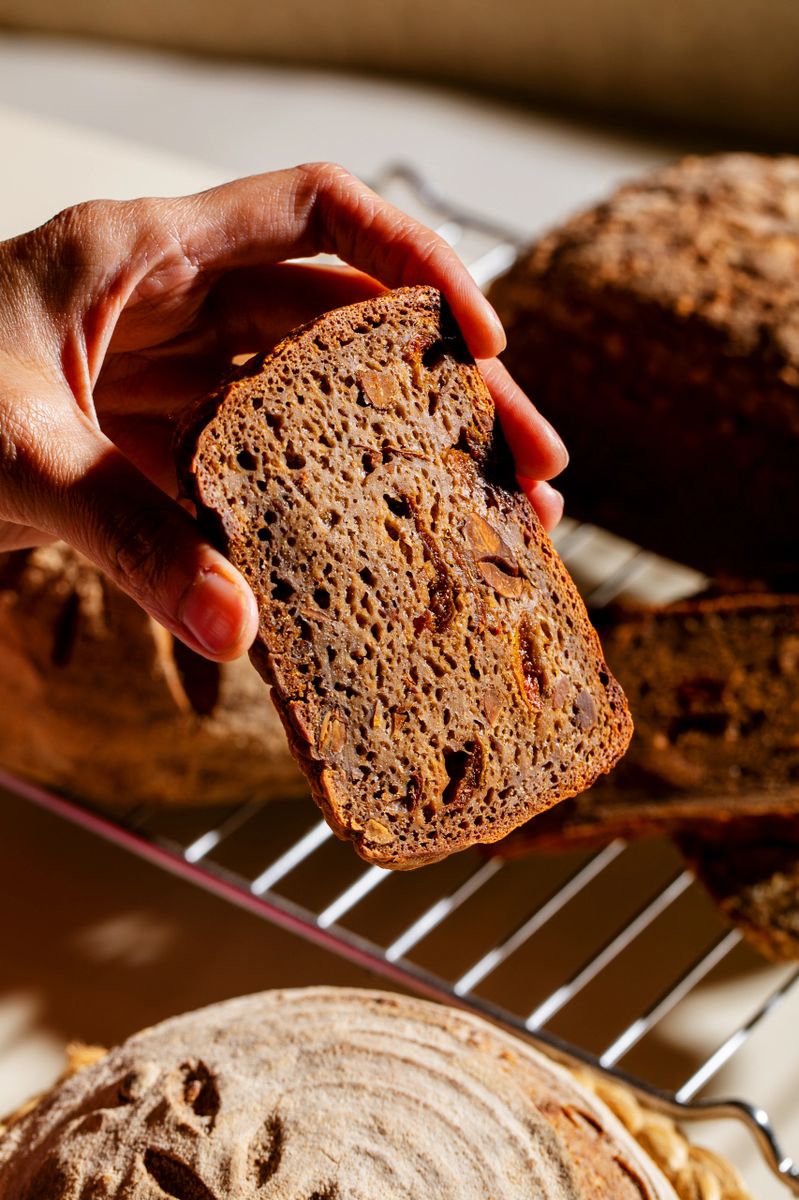 Whole buckwheat groat sourdough w apricots and kosnyot (GlutenFree)