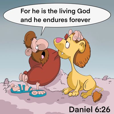 Cartoon Bible verse Daniel 6:26 