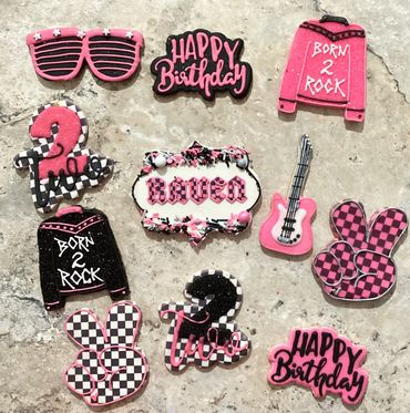 Born 2 Rock birthday cookies