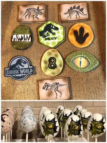 jurassic world cookies; dinosaur cookies