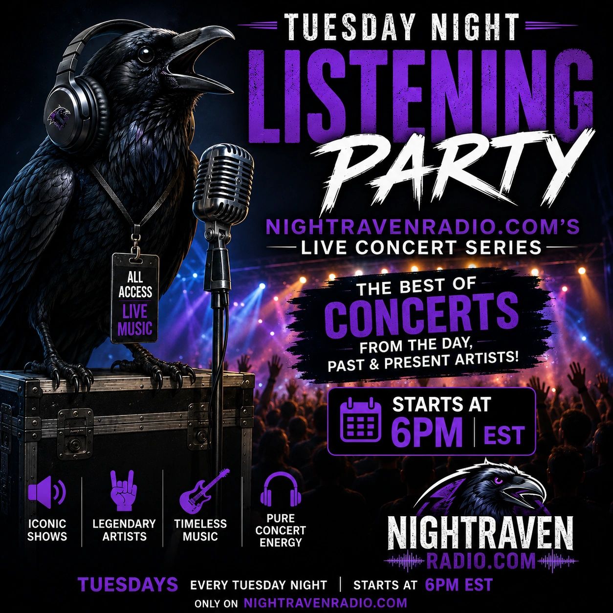 Tuesday Night Listening Party on NightRavenRadio.com at 6PM EST.