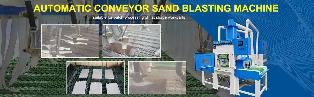 Automatic Conveyor Sand Blasting Machine – ideal for batch processing of flat workpieces.