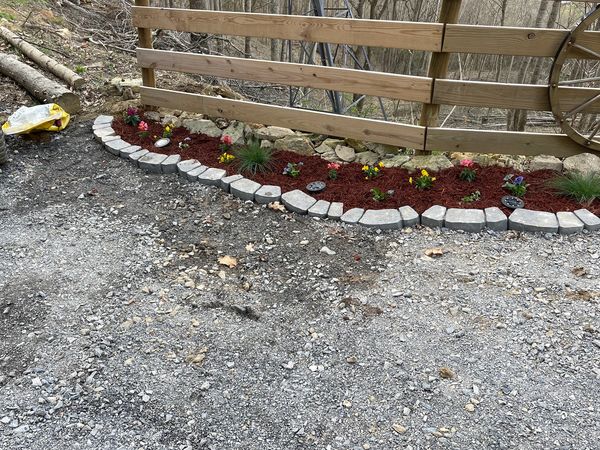 Added pavers & flowers to this entrance to spruce it up and make it feel inviting.
