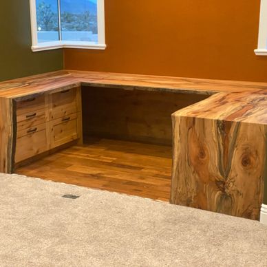 Live edge wood desk