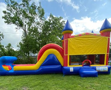 Large Combo 4 in 1
(Bouncing area,Basketball hoop, Climb & Slide)