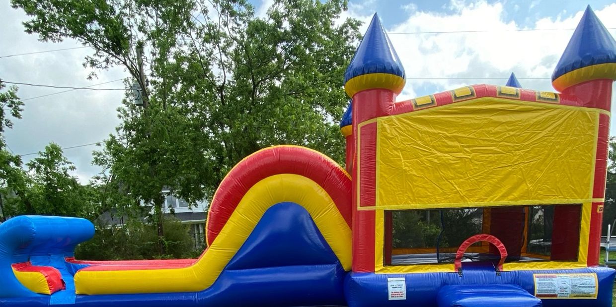 Large Combo 4 in 1 (Bouncing area Basketball hoop Climb & Slide)