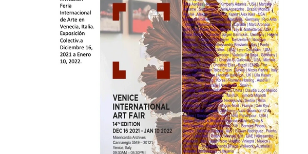 Claudia Lugo visual artist Exhibition of knitted wire sculptures at Venice International Art Fair