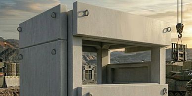 Grundmodule als Basis für Schutzstände C80/95 mit Bunkerplatten