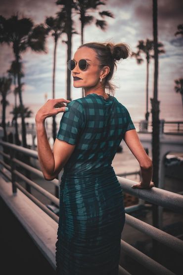 Expressive portrait of a San Diego artist during a golden hour lifestyle shoot