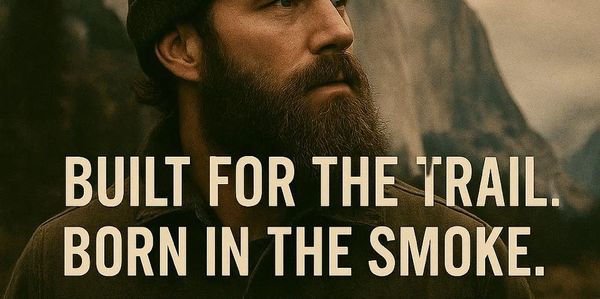 Man with beard in wilderness, promoting Everwild Supply inspired by Yosemite.