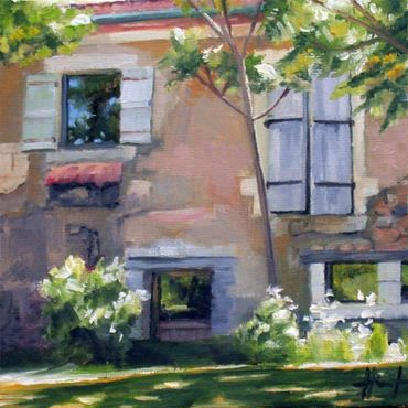 Facade of French farmhouse 