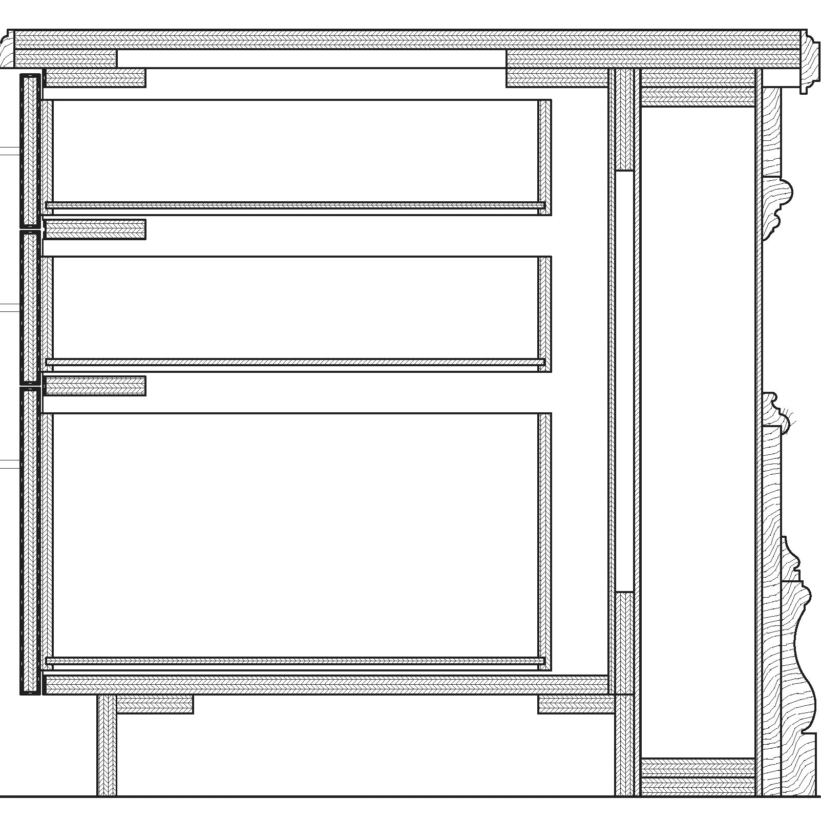 Architectural Cad Recption Desk Cabinet Section By Architectural Millwork Drafting LLC | AMDrafting