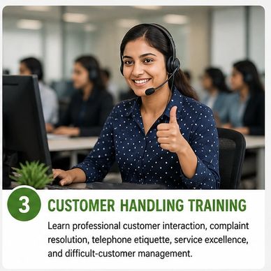 Customer handling training for professional interaction and complaint resolution.