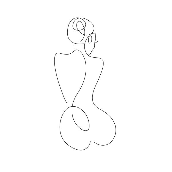 Trendy Line Art Woman Body. 